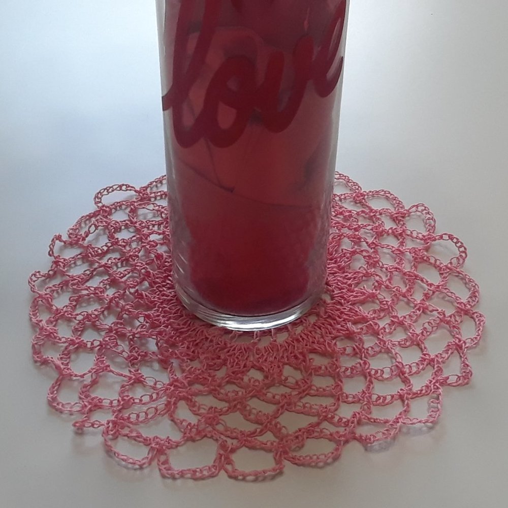 Detailed Handmade Coral Crochet Doily 10"
